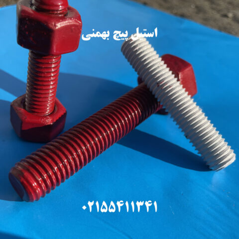 استاد بولت نفت و گاز با مهره | پوشش تفلون قرمز و داکرومات